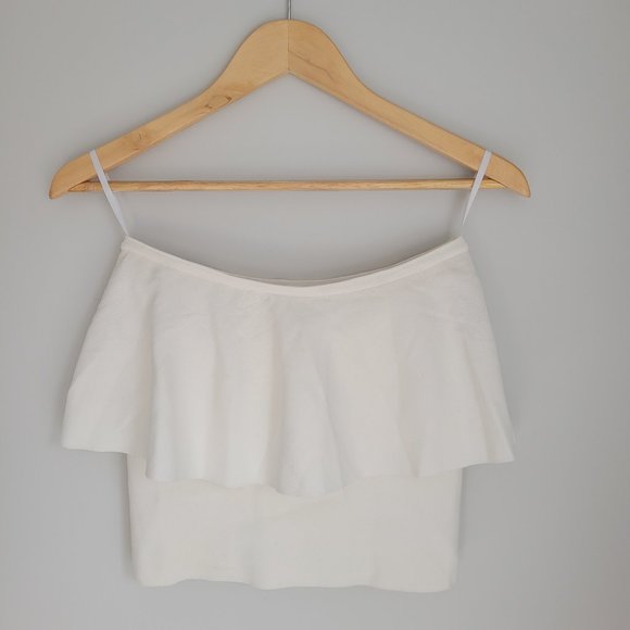 Milly Flowy Cropped Strapless Top - Picture 1 of 10